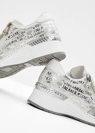 Tenisky značky Rieker • stříbrno-bílá metalíza • bonprix obchod