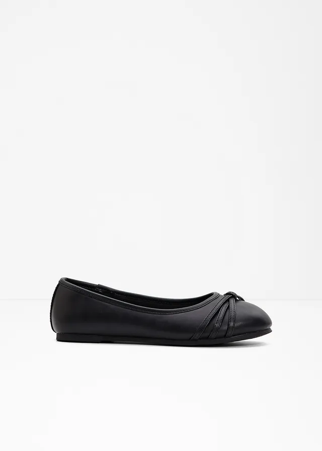Soepele ballerina's met comfortabele wijdte, Kleur: zwart