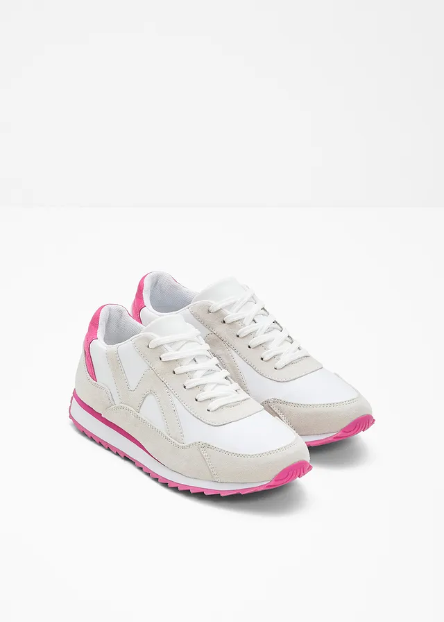 Sneakers, Kleur: wit-beige-pinklady