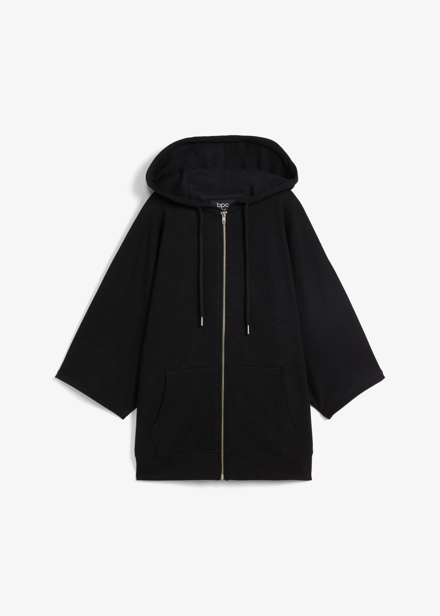 Sweatvest cape van katoen • zwart • bonprix online shop