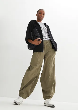 Jachetă casual stil capă din material cu bumbac • negru • magazin bonprix