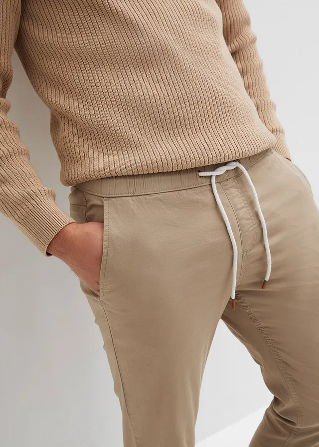 Pantalon droit taille élastiquée, slim • new kaki • product-page.page-title-suffix