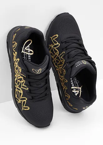 Sneakersy Skechers z pianką Memory • czarno-złoty • sklep bonprix