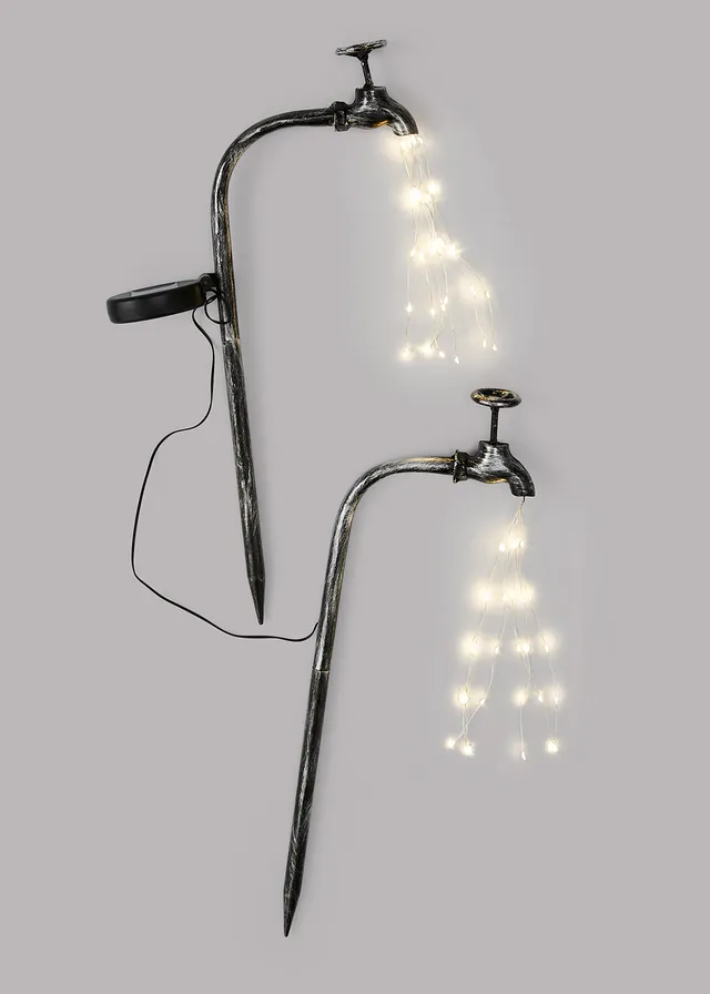 Lampă deco solară gen „robinet” (2buc.) • argintiu • magazin bonprix