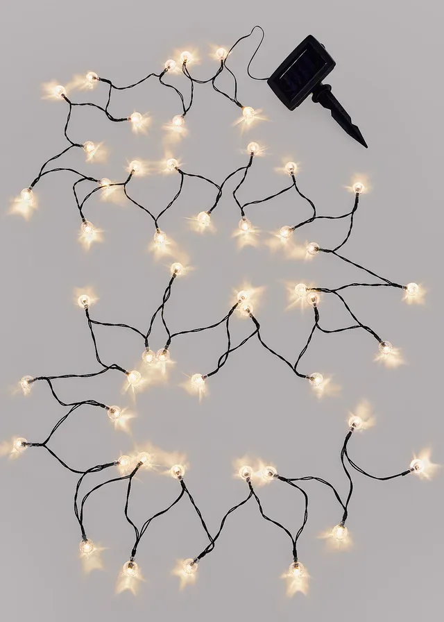 Guirlande lumineuse solaire avec 50 petites sphères LED • noir-transparent • Boutique bonprix