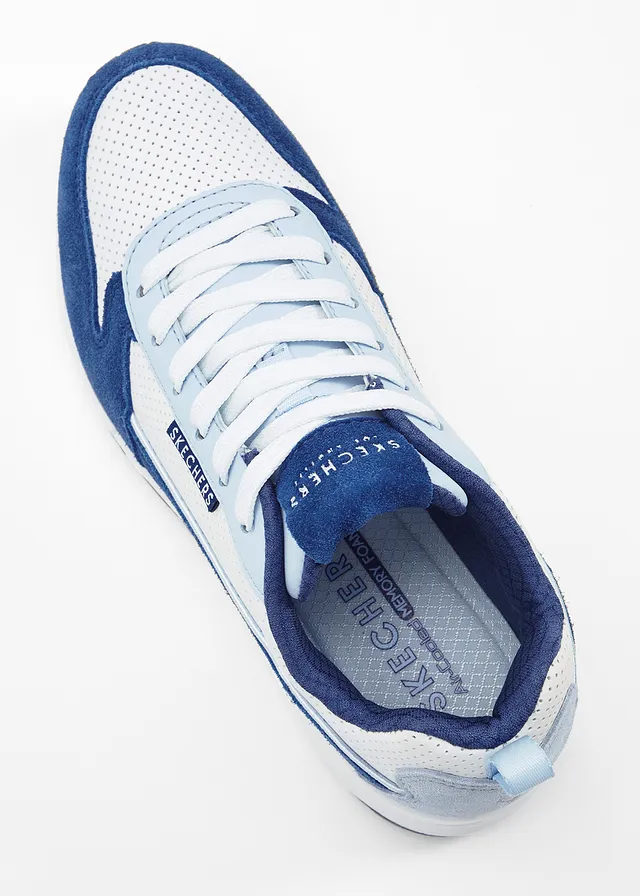 Sneakers van Skechers met memory foam, Kleur: wit-blauw