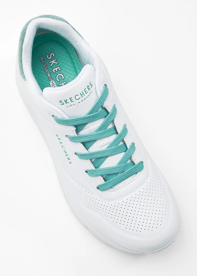 Sneakers van Skechers met memory foam, Kleur: wit-mint