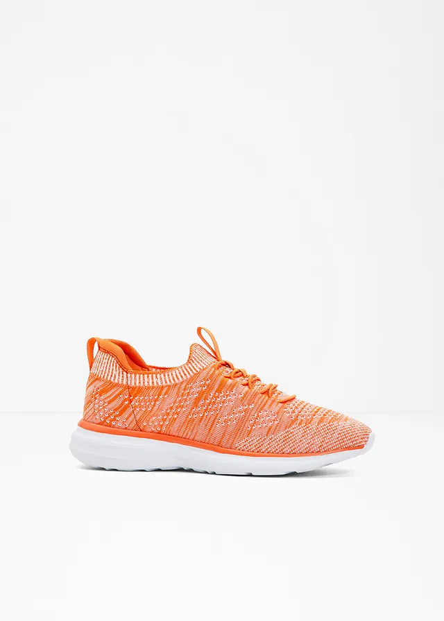 Sneakers à enfiler confortables en matière douce, Couleur: orange clair
