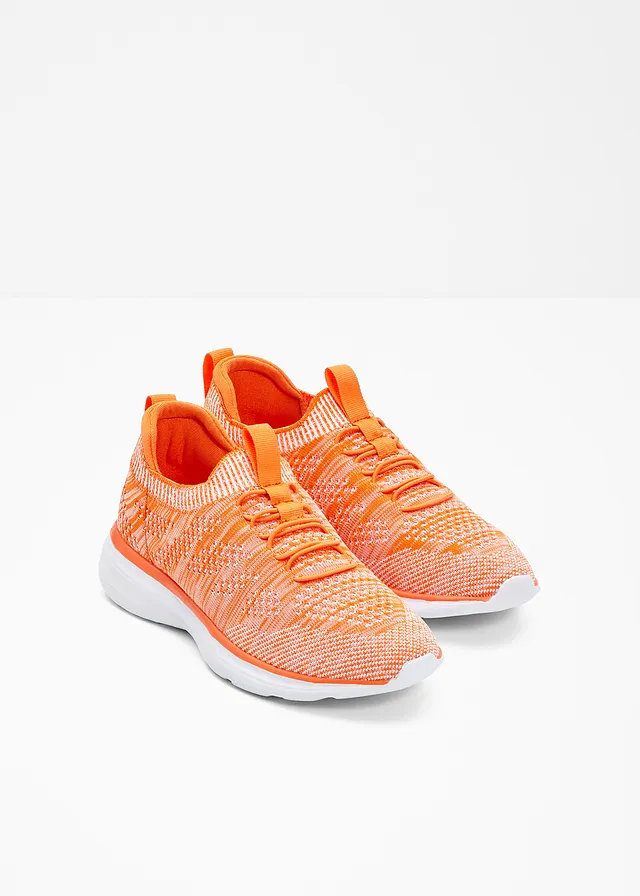 Sneakers à enfiler confortables en matière douce, Couleur: orange clair