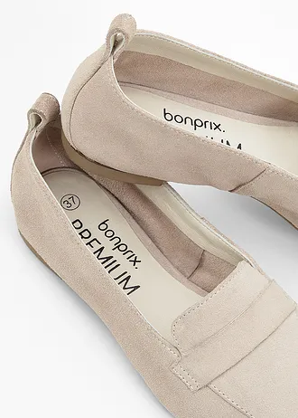 Mokasíny z velurové kůže • světle písková • bonprix obchod