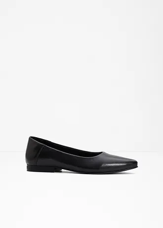Leren ballerina's • zwart • bonprix online shop
