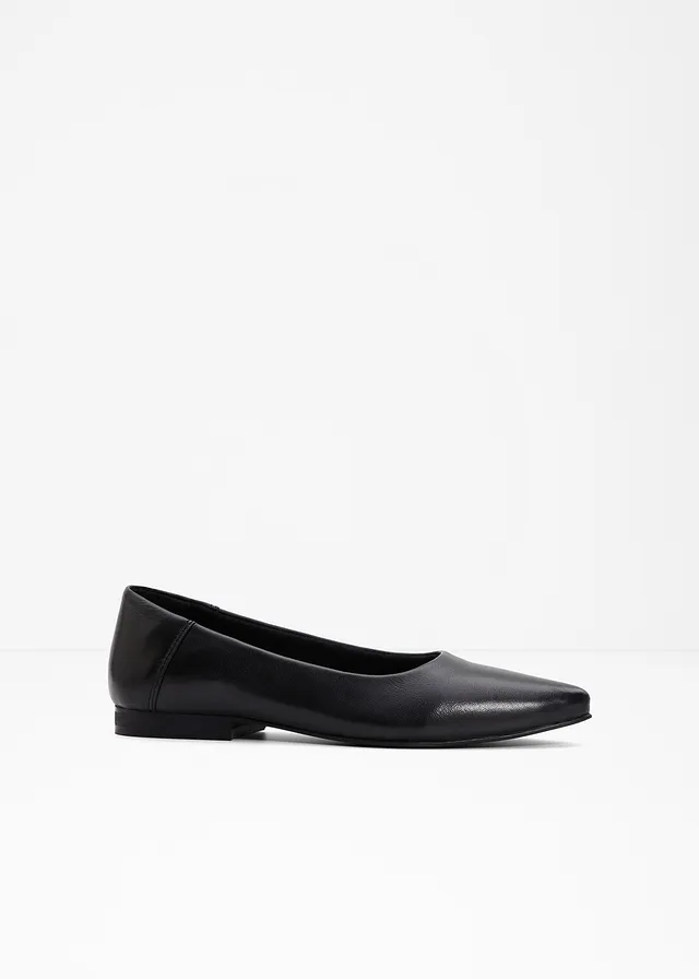 Leren ballerina's • zwart • bonprix online shop