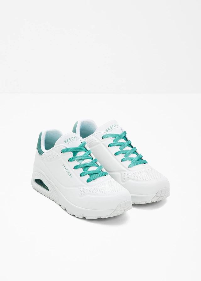Sneakers van Skechers met memory foam, Kleur: wit-mint