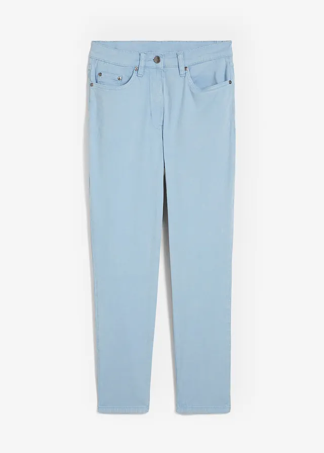 Cropped twill broek in used look
