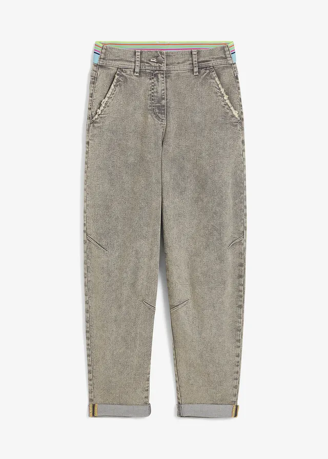 Jeans met vintage wassing, Kleur: grey denim