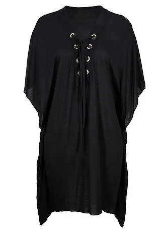 Průhledná plážová tunika z viskózy • černá • bonprix obchod