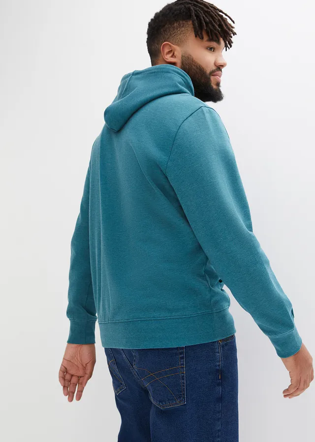 Sweat à capuche, Couleur: vert foncé chiné