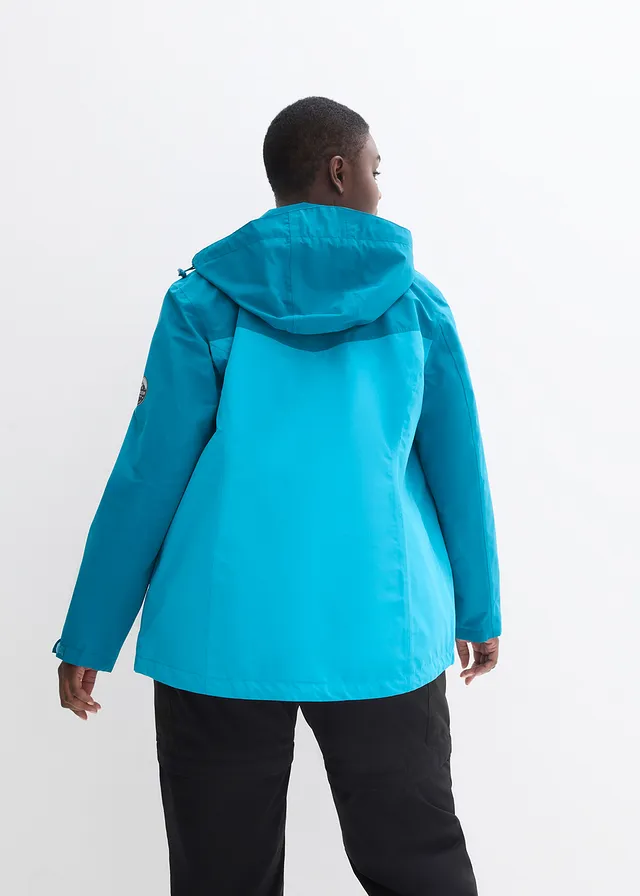 Outdoor jas met capuchon, Kleur: zeeturkoois