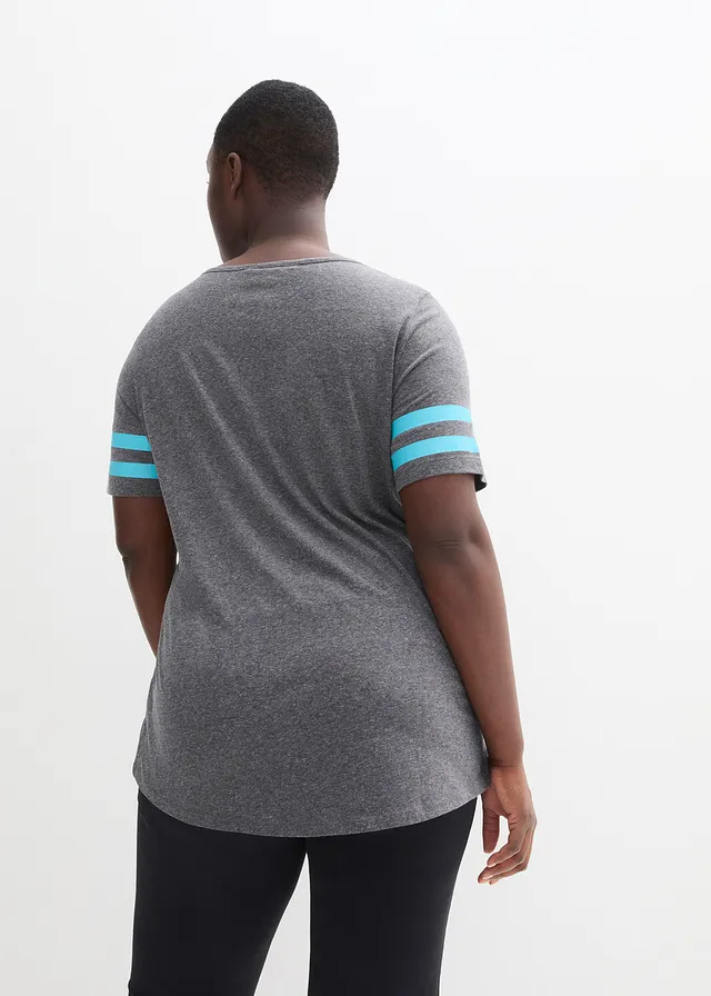 Lot de 2 T-shirts de sport légers, Couleur: anthracite chiné + pétrole chiné