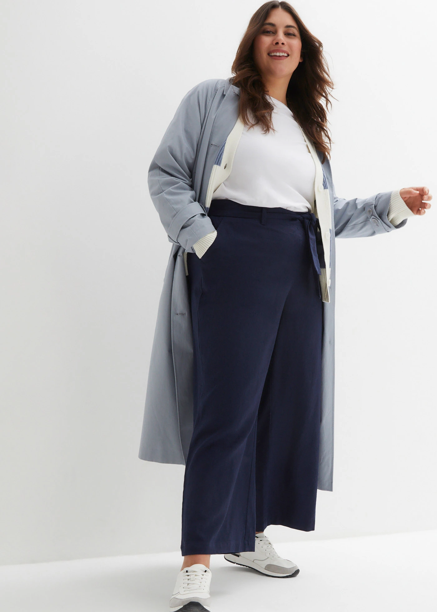 Culotte van lichte linnenmix • zwart plus size • bonprix online shop