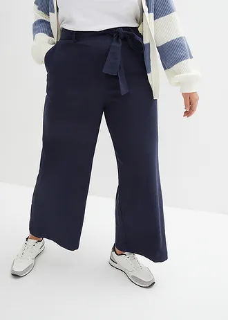 Culotte van lichte linnenmix • zwart plus size • bonprix online shop