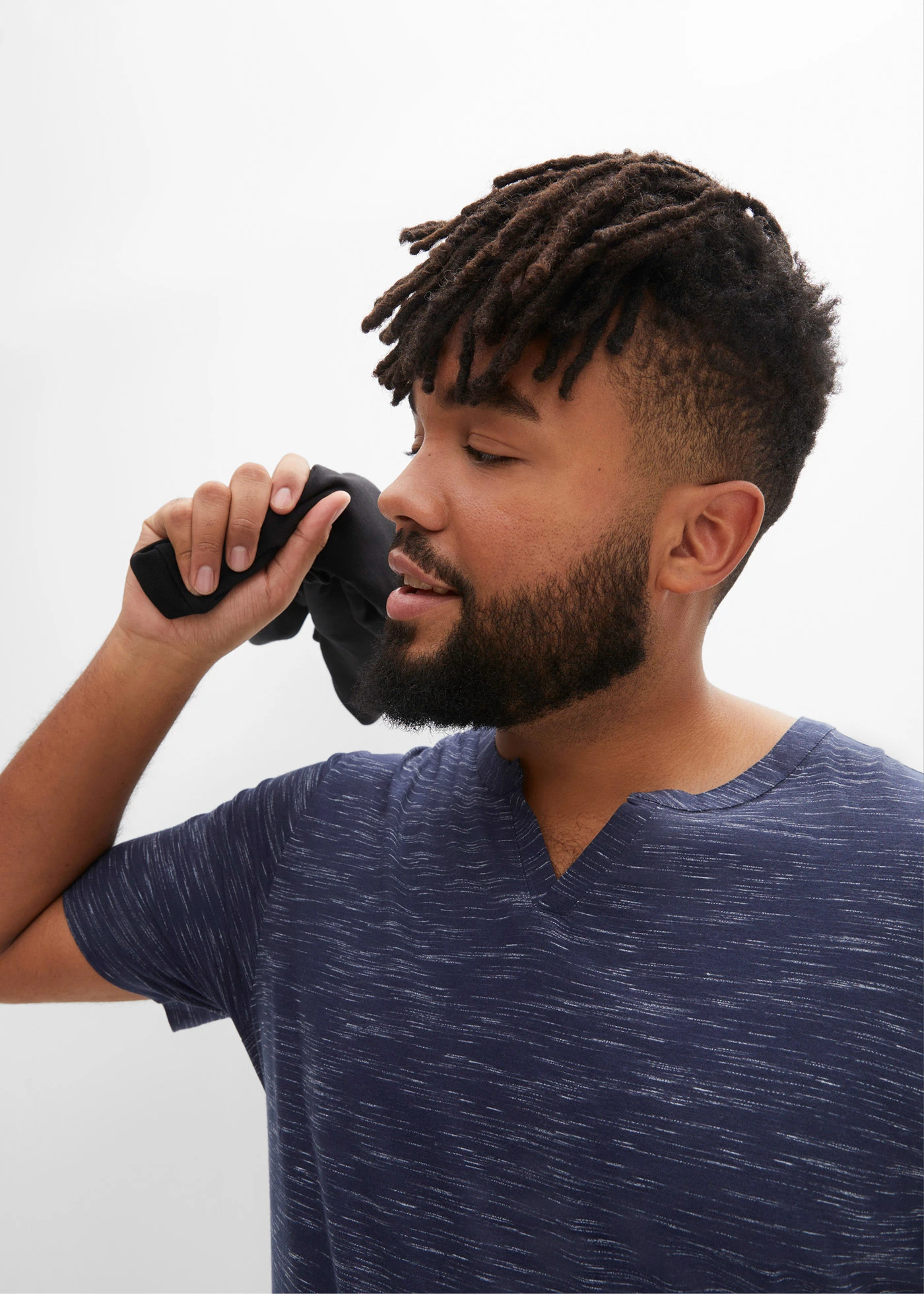 Lot de 2 T-shirts • bleu foncé chiné + gris chiné plus size • Boutique bonprix