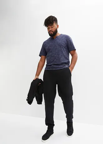 Lot de 2 T-shirts, Couleur: bleu foncé chiné + gris chiné