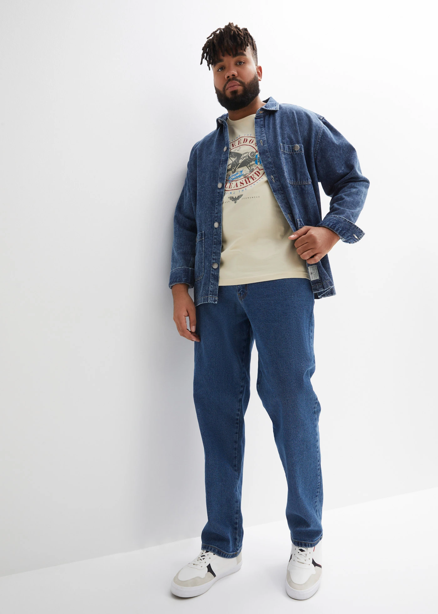 Tričko z čisté organické bavlny • džínově modrá/červená čili/stříbrnošedá/přírodní bílá plus size • bonprix obchod