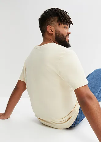 Tričko z čisté organické bavlny • džínově modrá/červená čili/stříbrnošedá/přírodní bílá plus size • bonprix obchod