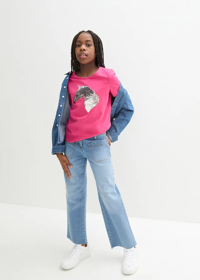 Meisjes T-shirt met omkeerbare pailletten van biologisch katoen • pinklady • product-page.page-title-suffix