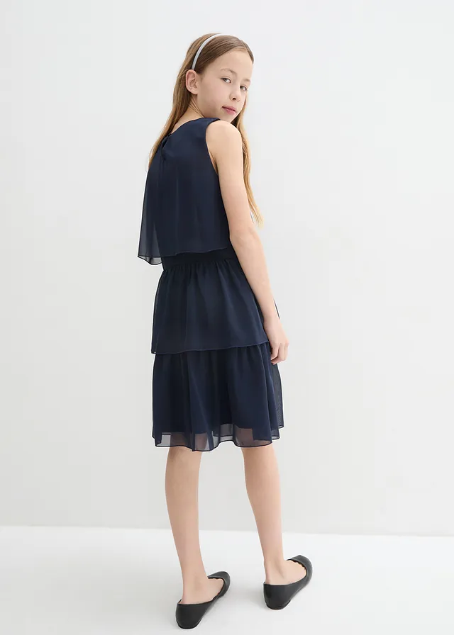 Meisjes feestelijke jurk, Kleur: donkerblauw