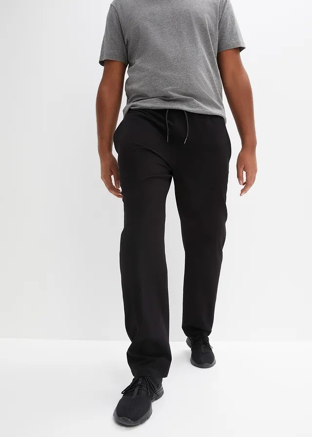 Relaxed fit stretch instapbroek, straight, Kleur: zwart