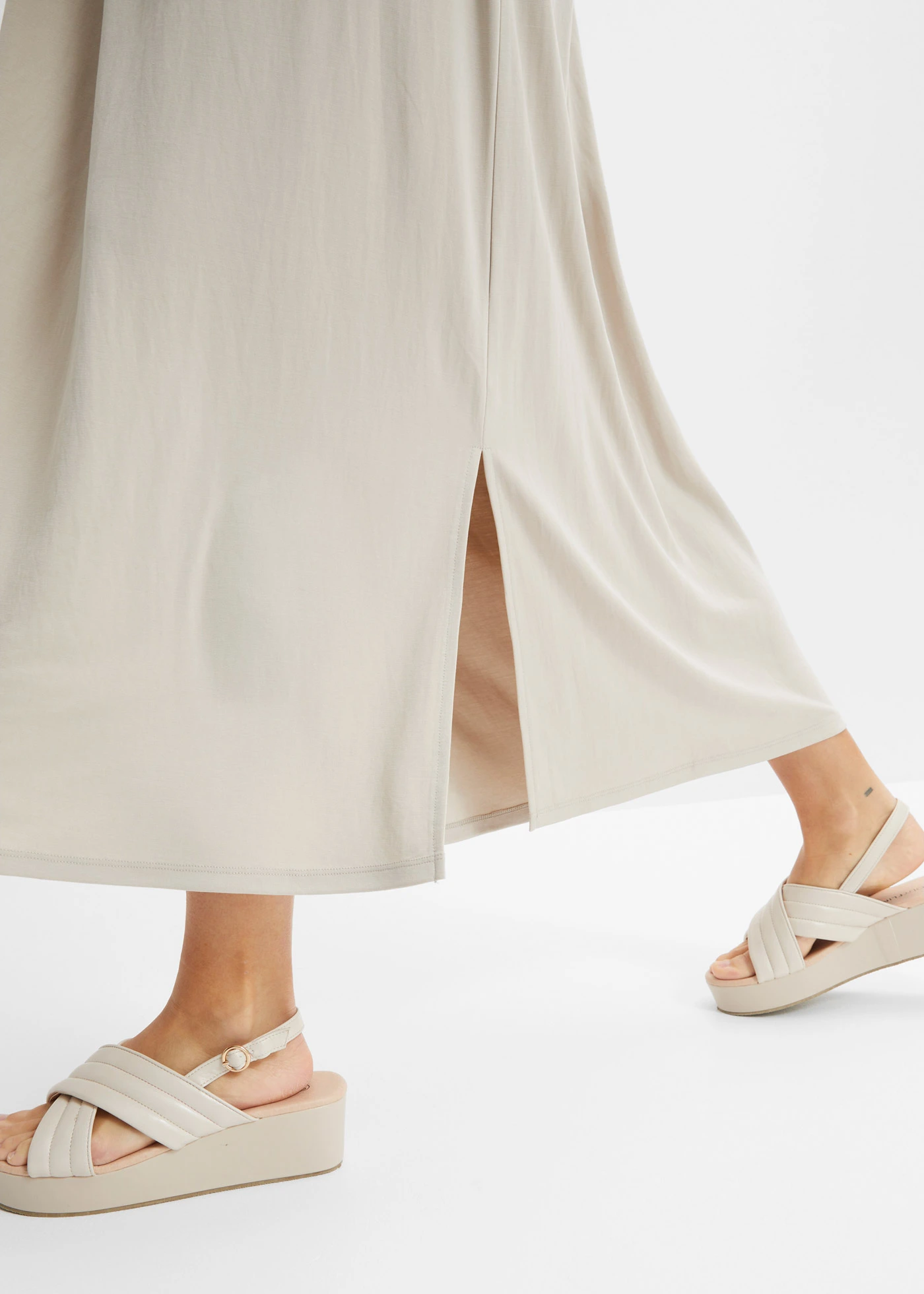 Jersey jurk van een zachte modalmix • steengrijs • bonprix online shop