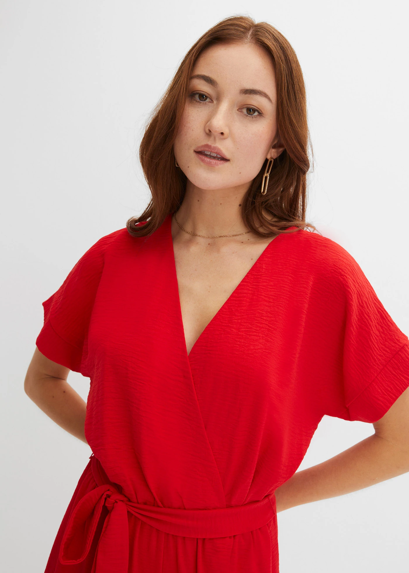 Combinaison manches courtes • rouge profond • Boutique bonprix