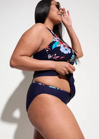 Tankiny (2dílná souprava), barva: modrá s květy