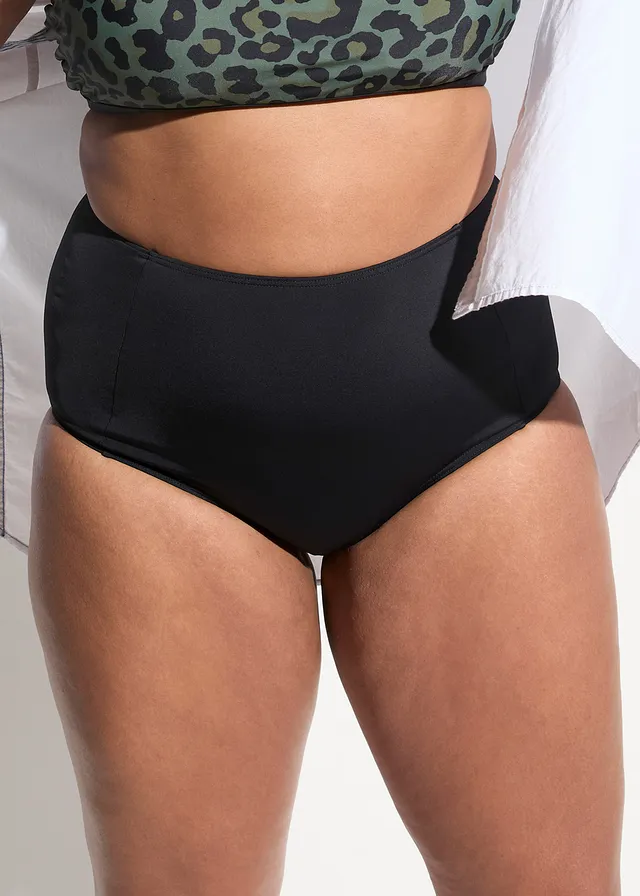 High waist bikinibroekje, Kleur: zwart