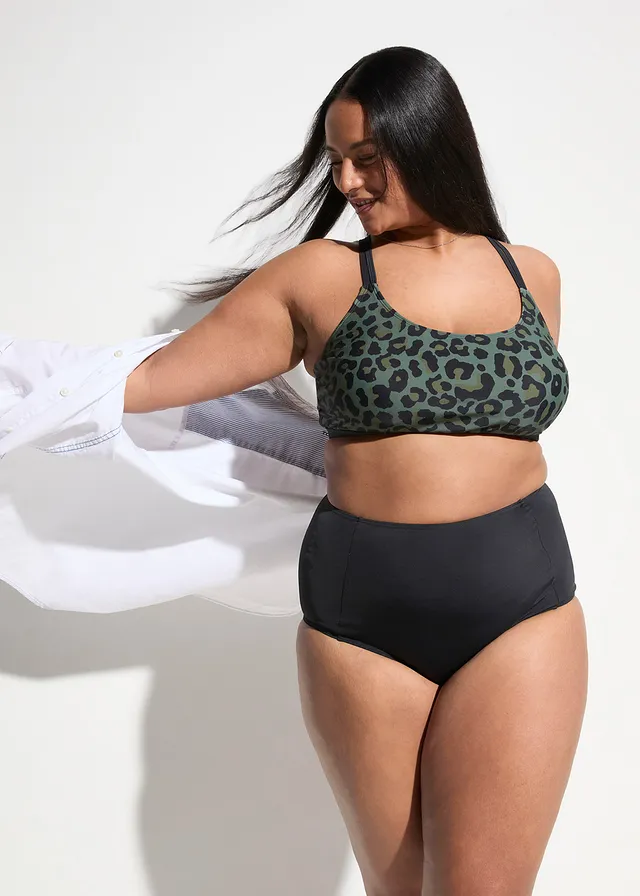 High waist bikinibroekje, Kleur: zwart