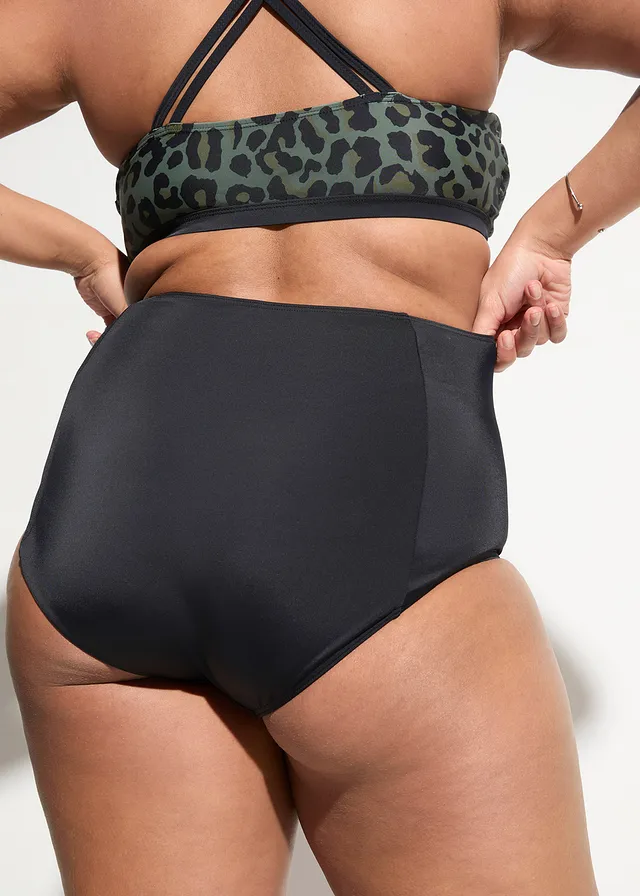 Bas de maillot taille haute, Couleur: noir
