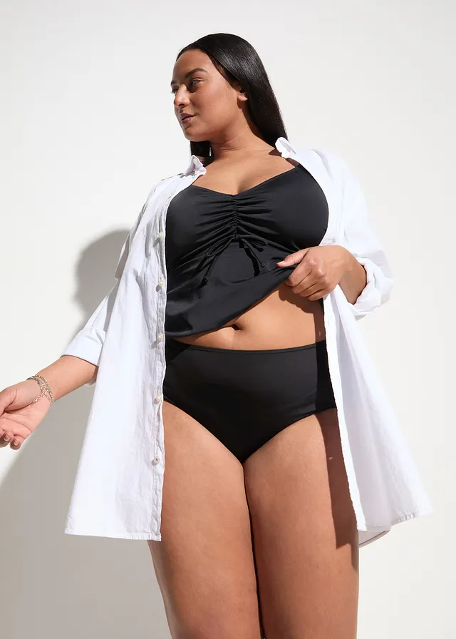 High waist bikinibroekje, Kleur: zwart
