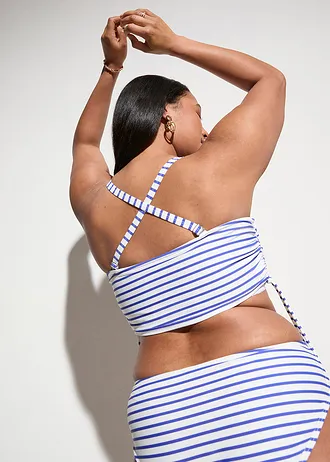 Bikini met afneembare bandjes (2-dlg. set), Kleur: wit-edelsteenblauw gestreept