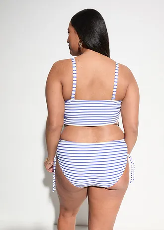 Bikini met afneembare bandjes (2-dlg. set), Kleur: wit-edelsteenblauw gestreept