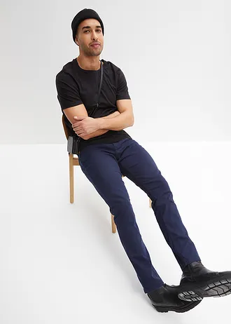 Pantaloni Regular Fit cu stretch, drepți • bleumarin • magazin bonprix