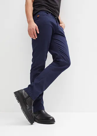 Regular fit stretch broek, straight, Kleur: donkerblauw