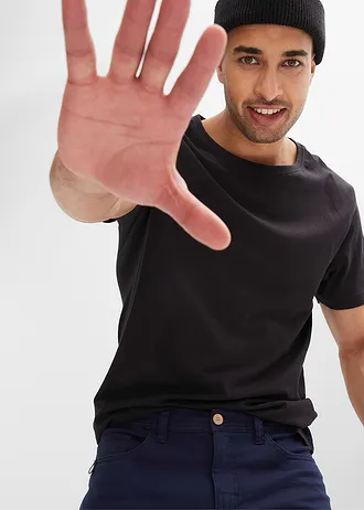 Spodnie ze stretchem regular fit, prosta nogawka • granatowy • sklep bonprix