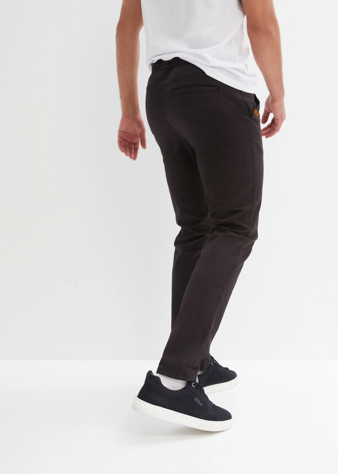 Regular fit stretch instapbroek, straight • zwart • bonprix online shop
