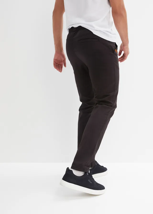 Pantalon droit regular et extensible à taille élastiquée • noir • product-page.page-title-suffix