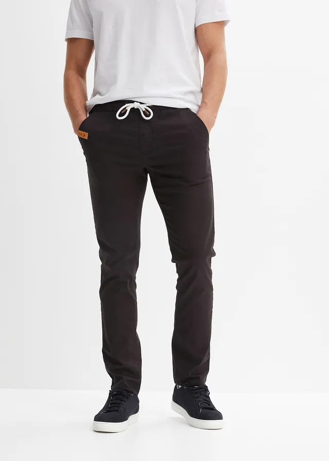 Pantalon droit regular et extensible à taille élastiquée • noir • product-page.page-title-suffix