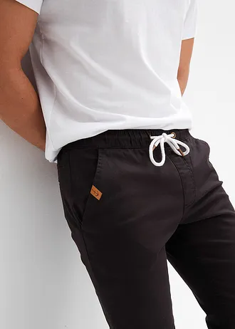 Pantalon droit regular et extensible à taille élastiquée • noir • Boutique bonprix