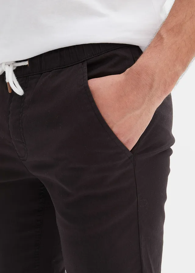 Pantalon droit regular et extensible à taille élastiquée • noir • product-page.page-title-suffix