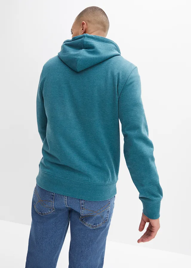 Sweat à capuche, Couleur: vert foncé chiné